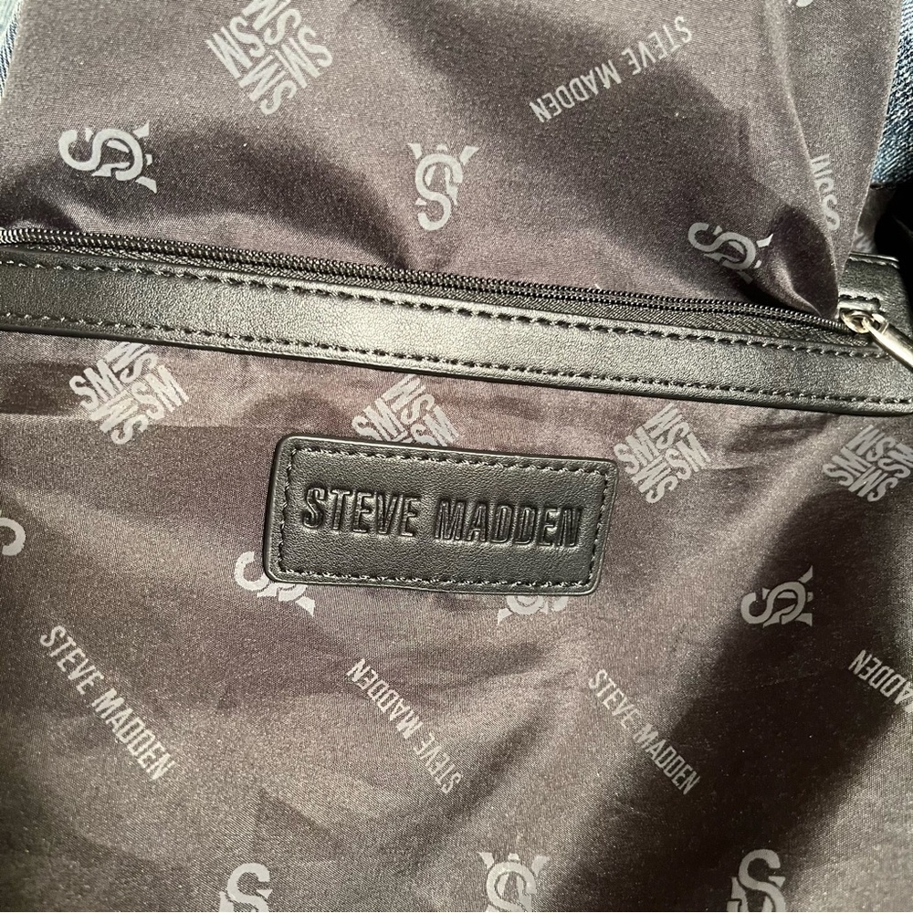 Steve Madden Denim Tote Bag Large Blue - Picture 9 of 12